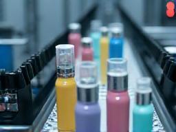 Packaging line for cosmetic products